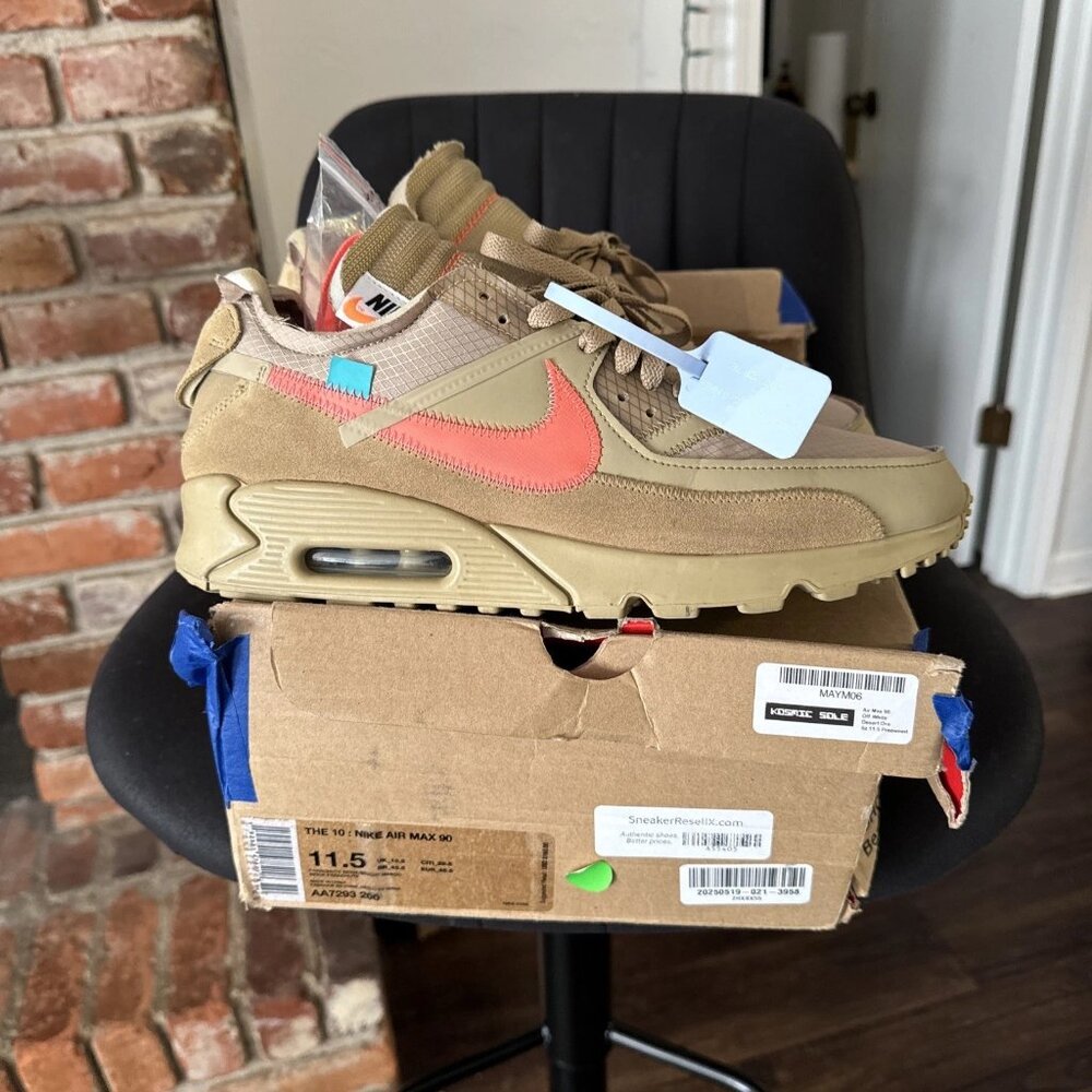 Size 11.5 - Nike Air Max 90 x OFF-WHITE Desert Ore 2019